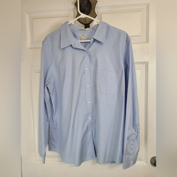 (711) L.L. Bean Men's Original Long Sleeve Dress Shirt, Size: 2XL Color: Blue - Picture 2 of 10